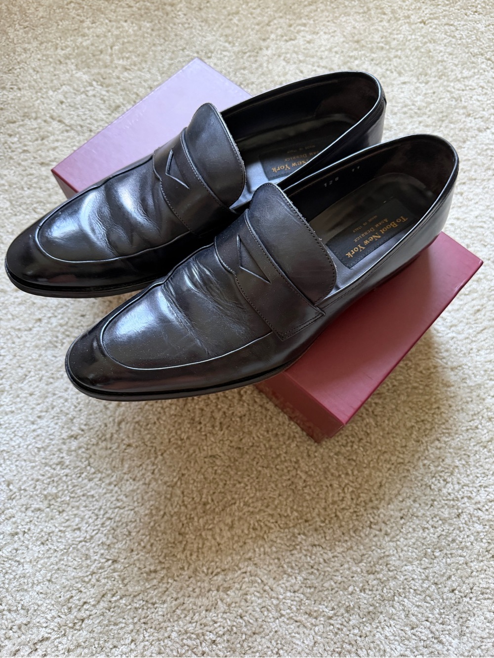 To Boot New York Classic Black Leather Penny Loafers 11